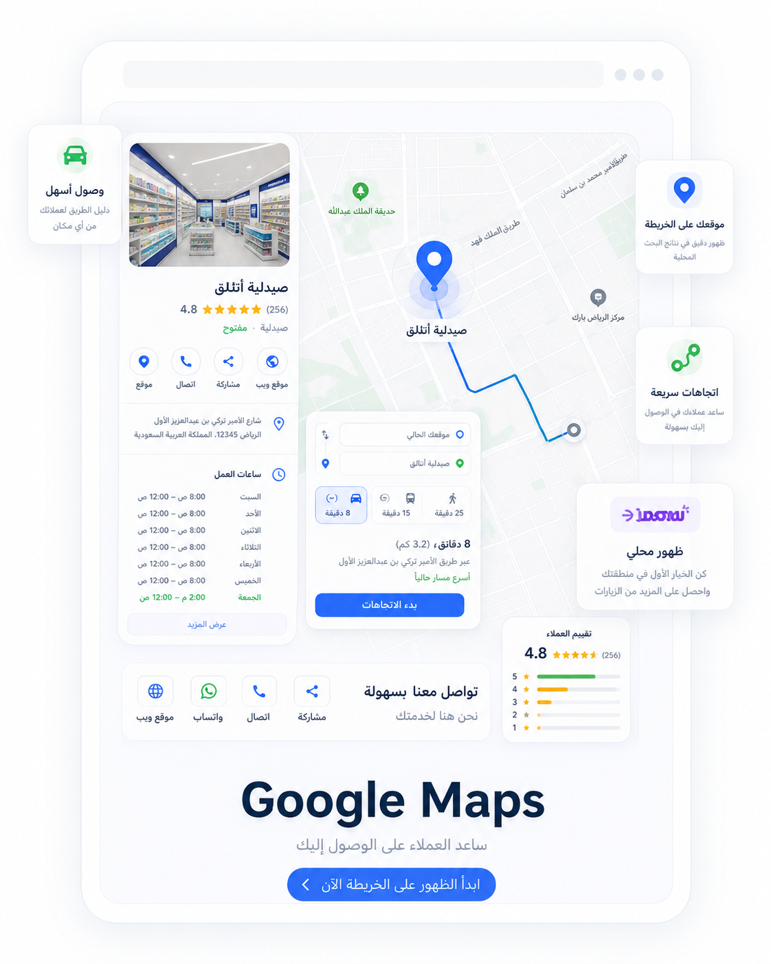 ساعد العملاء على الوصول إليك من Google Maps